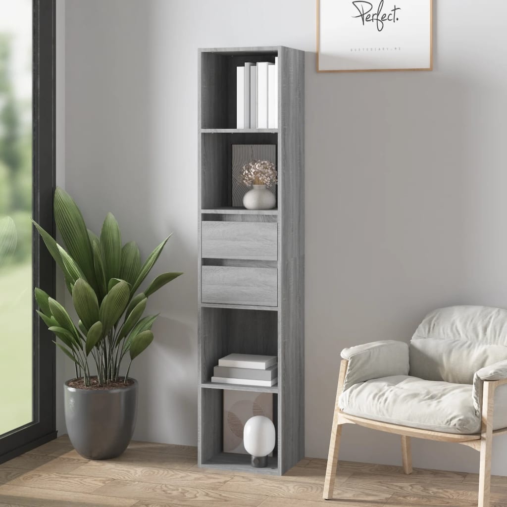 VidaXL Boekenkast 36x30x171 cm bewerkt hout grijs sonoma eikenkleurig