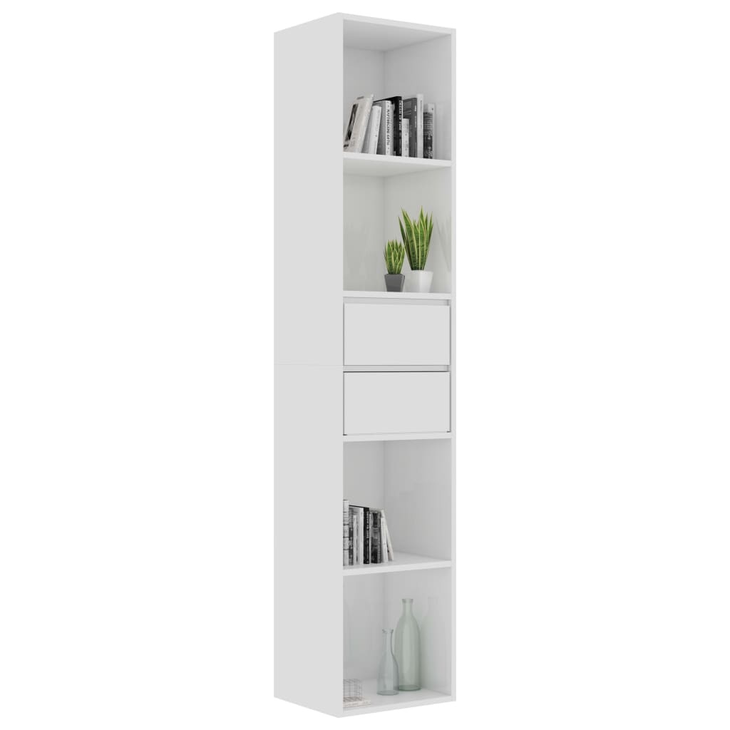 vidaXL Boekenkast 36x30x171 cm spaanplaat hoogglans wit