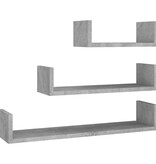 VidaXL Wandschappen 3 st bewerkt hout betongrijs