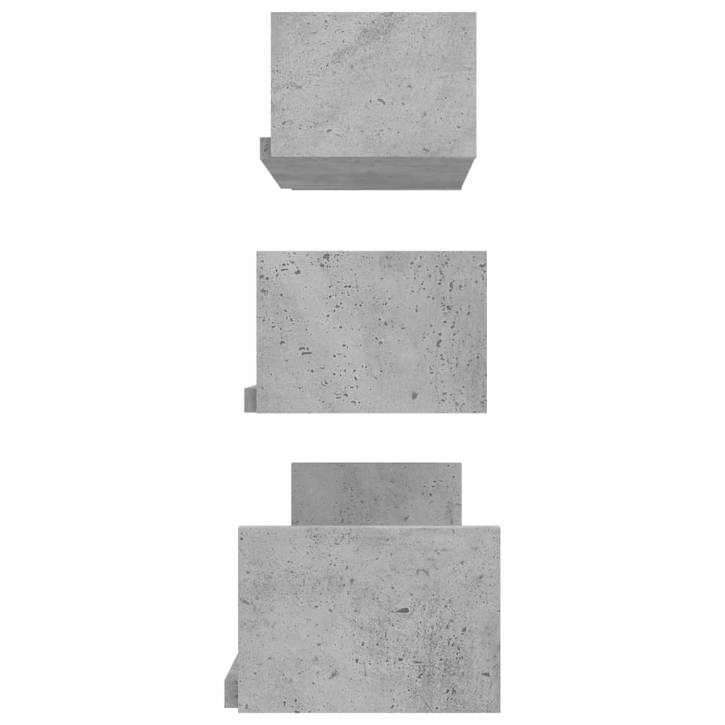 VidaXL Wandschappen 3 st bewerkt hout betongrijs