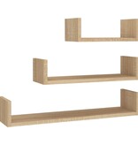 VidaXL Wandschappen 3 st bewerkt hout sonoma eikenkleurig