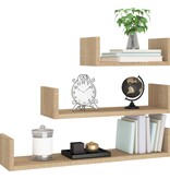 VidaXL Wandschappen 3 st bewerkt hout sonoma eikenkleurig