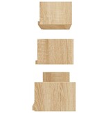 VidaXL Wandschappen 3 st bewerkt hout sonoma eikenkleurig