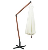 vidaXL Zweefparasol met houten paal 350 cm wit