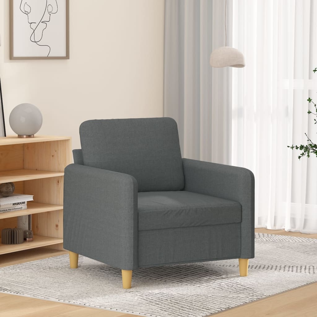 vidaXL Fauteuil 60 cm stof donkergrijs