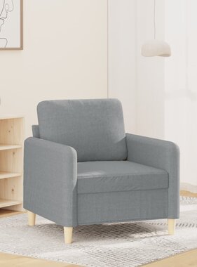 vidaXL Fauteuil 60 cm stof lichtgrijs