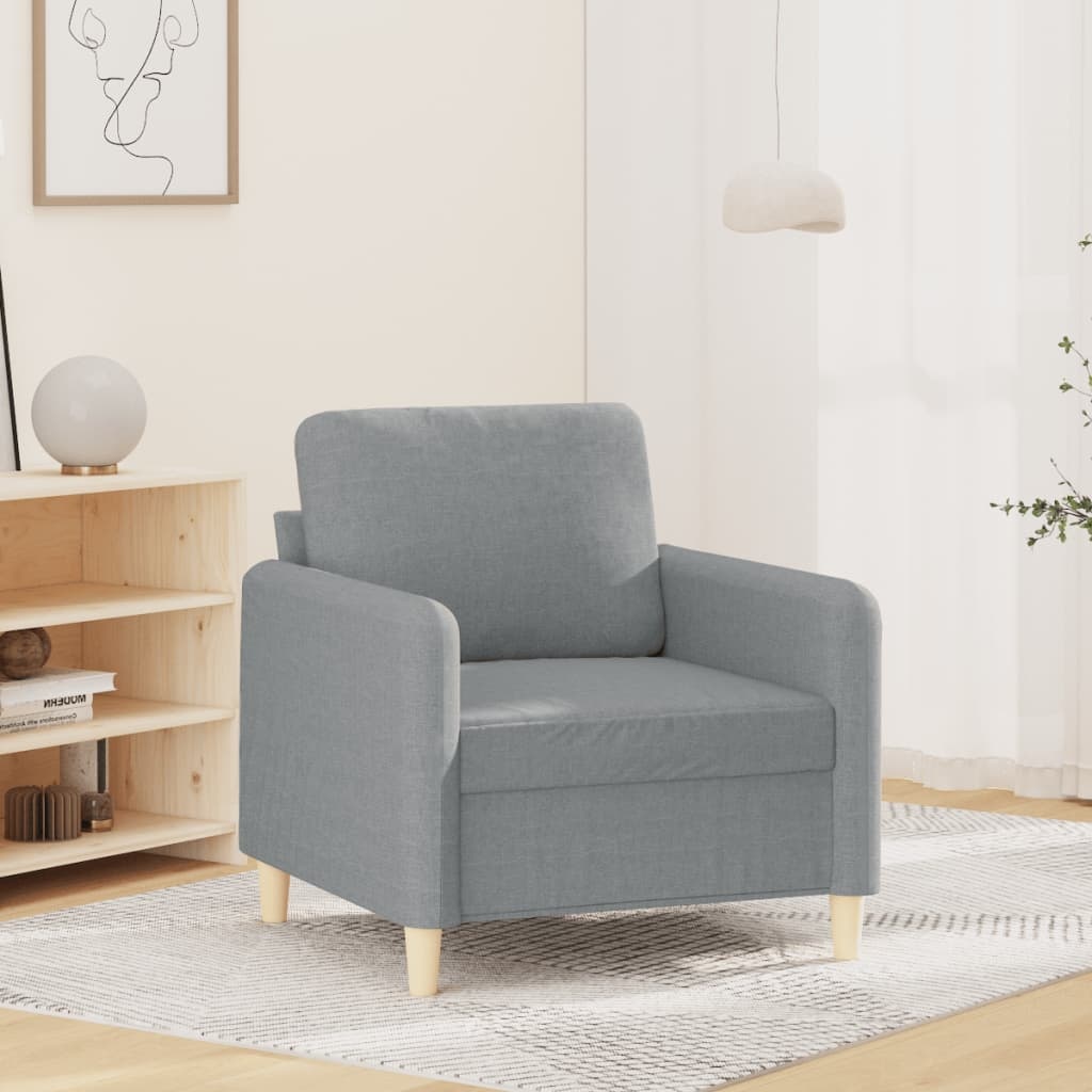 vidaXL Fauteuil 60 cm stof lichtgrijs