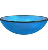 vidaXL Wasbak 42x14 cm gehard glas blauw