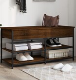 VidaXL Schoenenbankje 100x42,5x50 cm bewerkt hout bruineikenkleurig