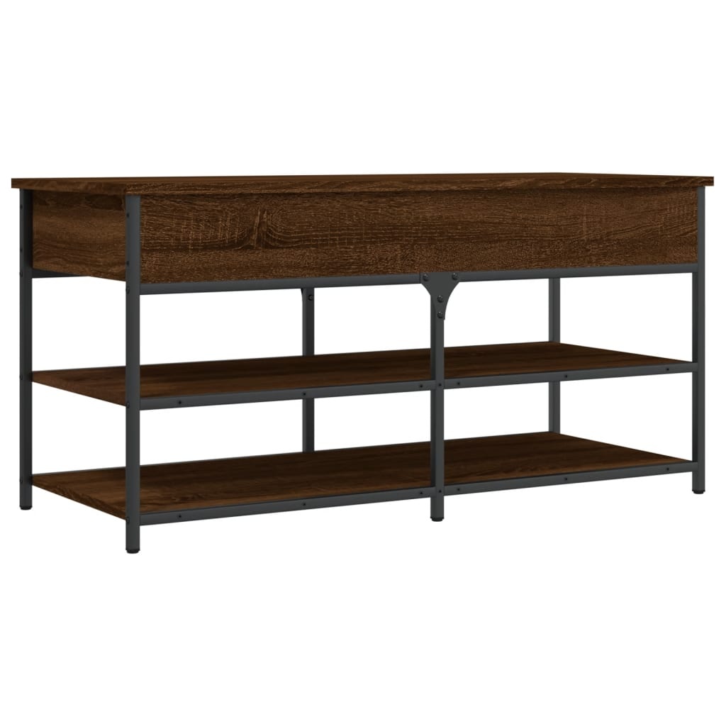 VidaXL Schoenenbankje 100x42,5x50 cm bewerkt hout bruineikenkleurig