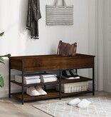 VidaXL Schoenenbankje 100x42,5x50 cm bewerkt hout bruineikenkleurig