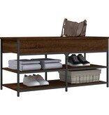 VidaXL Schoenenbankje 100x42,5x50 cm bewerkt hout bruineikenkleurig
