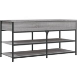 VidaXL Schoenenbankje 100x42,5x50 cm bewerkt hout grijs sonoma eiken