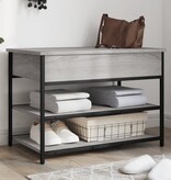 VidaXL Schoenenbankje 70x42,5x50 cm bewerkt hout grijs sonoma eiken