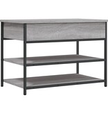 VidaXL Schoenenbankje 70x42,5x50 cm bewerkt hout grijs sonoma eiken