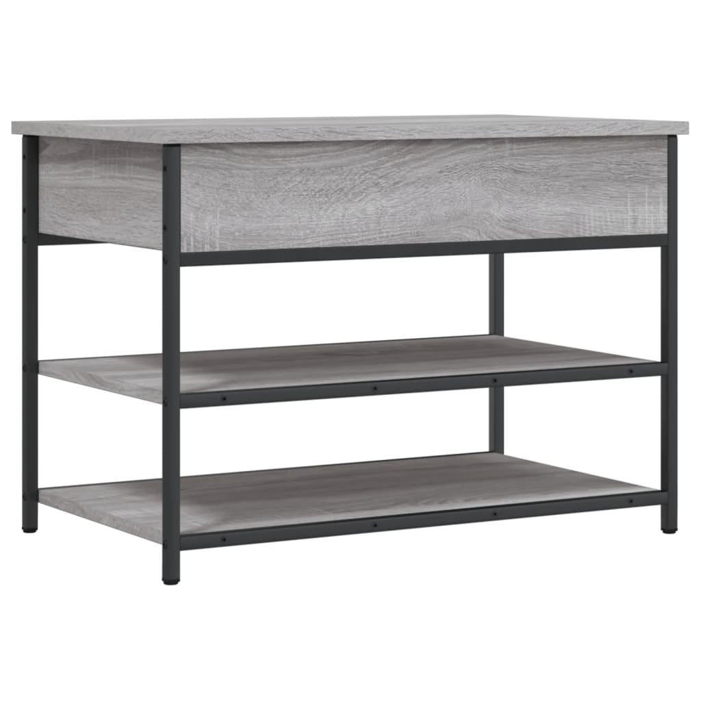 VidaXL Schoenenbankje 70x42,5x50 cm bewerkt hout grijs sonoma eiken