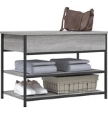 VidaXL Schoenenbankje 70x42,5x50 cm bewerkt hout grijs sonoma eiken