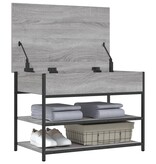VidaXL Schoenenbankje 70x42,5x50 cm bewerkt hout grijs sonoma eiken