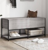 VidaXL Opbergbankje 100x42,5x47 cm bewerkt hout grijs sonoma eiken