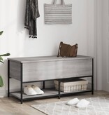 VidaXL Opbergbankje 100x42,5x47 cm bewerkt hout grijs sonoma eiken