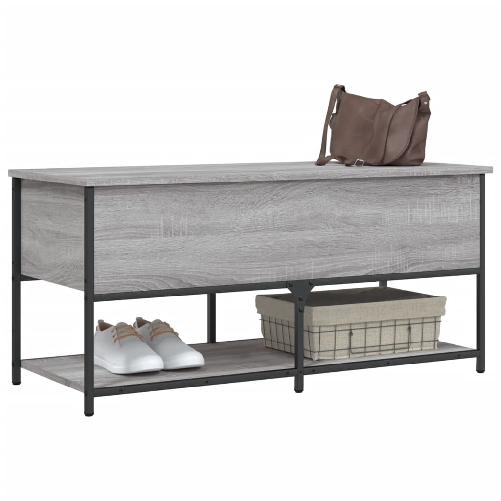 VidaXL Opbergbankje 100x42,5x47 cm bewerkt hout grijs sonoma eiken