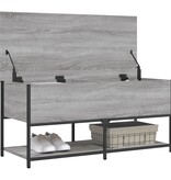 VidaXL Opbergbankje 100x42,5x47 cm bewerkt hout grijs sonoma eiken