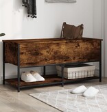 VidaXL Opbergbankje 100x42,5x47 cm bewerkt hout gerookt eikenkleurig
