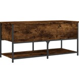 vidaXL Opbergbankje 100x42,5x47 cm bewerkt hout gerookt eikenkleurig