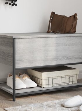 VidaXL Opbergbankje 70x42,5x47 cm bewerkt hout grijs sonoma eikenkleur