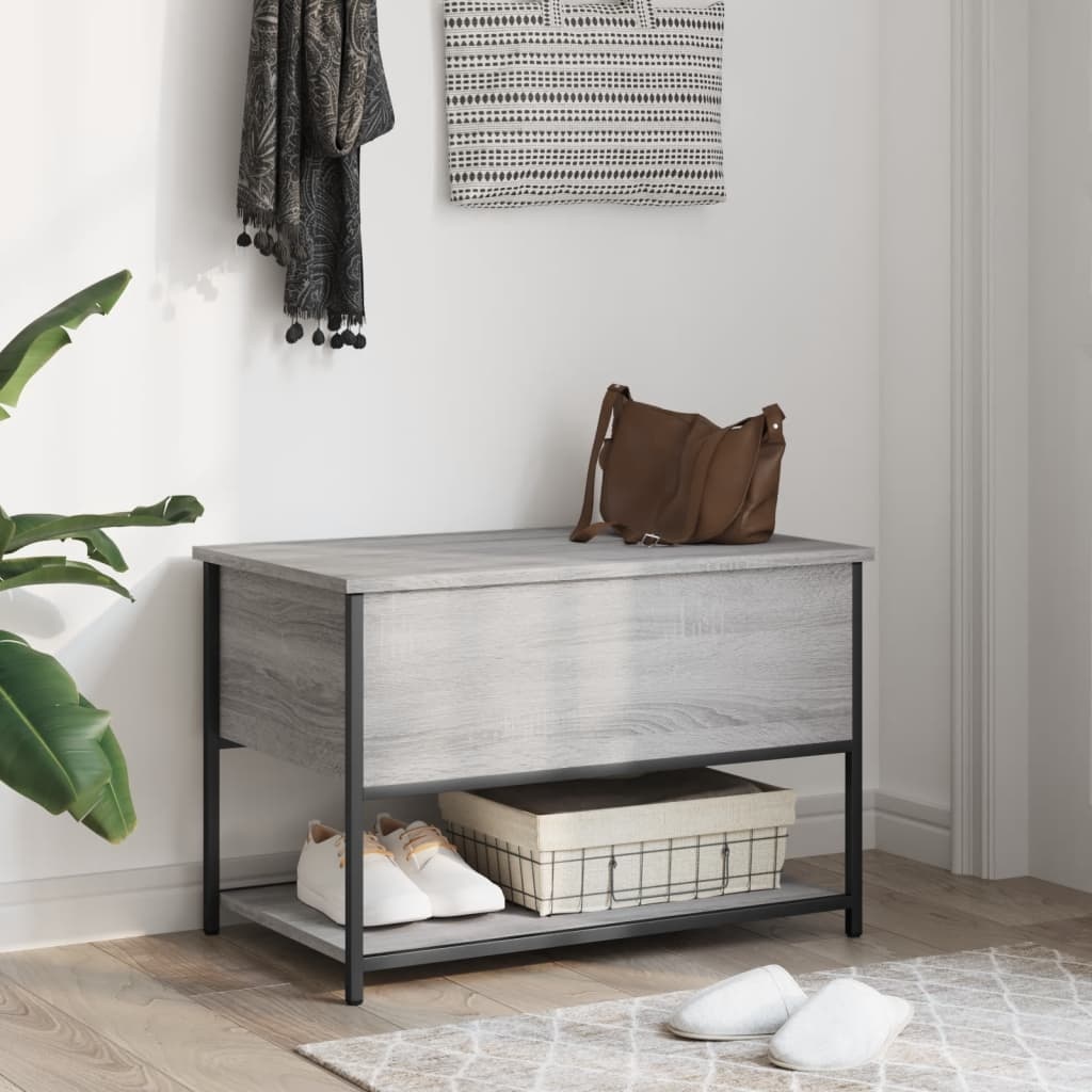 VidaXL Opbergbankje 70x42,5x47 cm bewerkt hout grijs sonoma eikenkleur