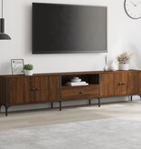 vidaXL Tv-meubel met lade 200x25x44 cm bewerkt hout bruineikenkleurig