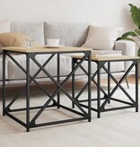 VidaXL 2-delige Tafeltjesset bewerkt hout sonoma eikenkleurig