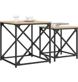 VidaXL 2-delige Tafeltjesset bewerkt hout sonoma eikenkleurig