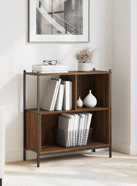 VidaXL Boekenkast 72x28x77,5 cm bewerkt hout bruineikenkleurig