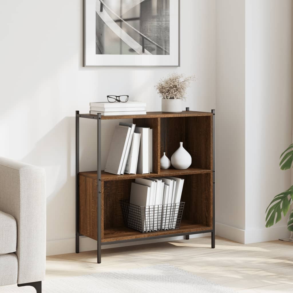 VidaXL Boekenkast 72x28x77,5 cm bewerkt hout bruineikenkleurig