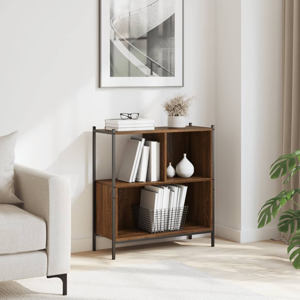 VidaXL Boekenkast 72x28x77,5 cm bewerkt hout bruineikenkleurig