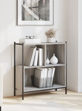 VidaXL Boekenkast 72x28x77,5 cm bewerkt hout grijs sonoma eikenkleur