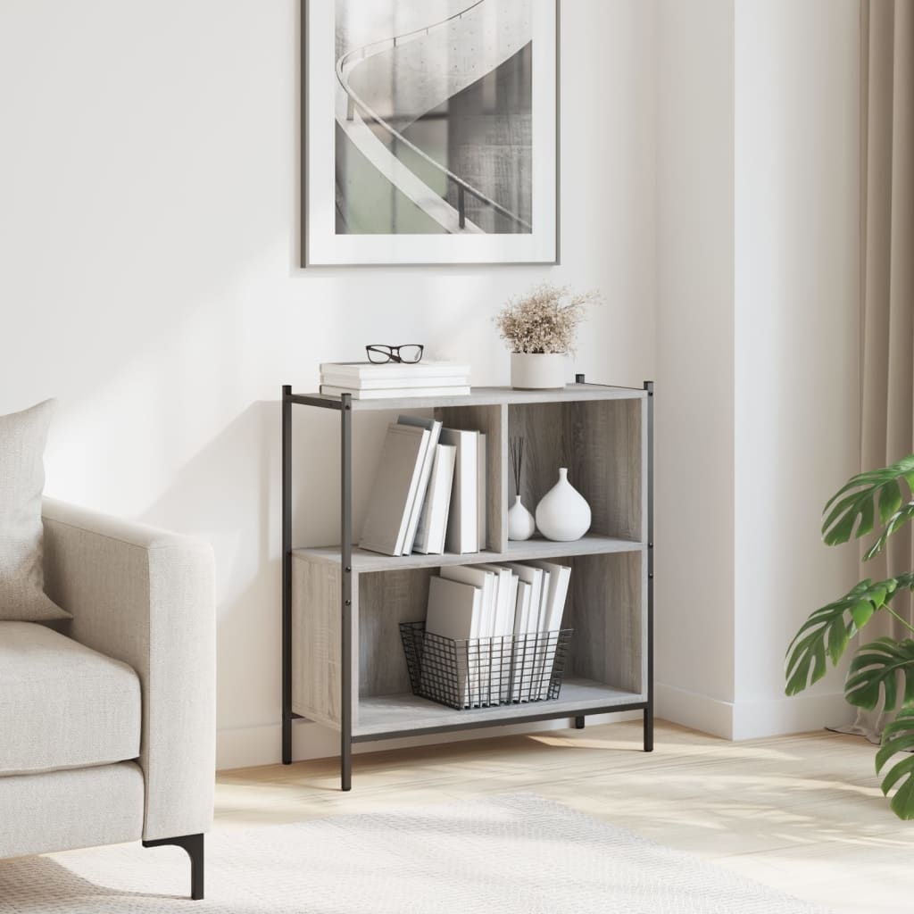 VidaXL Boekenkast 72x28x77,5 cm bewerkt hout grijs sonoma eikenkleur