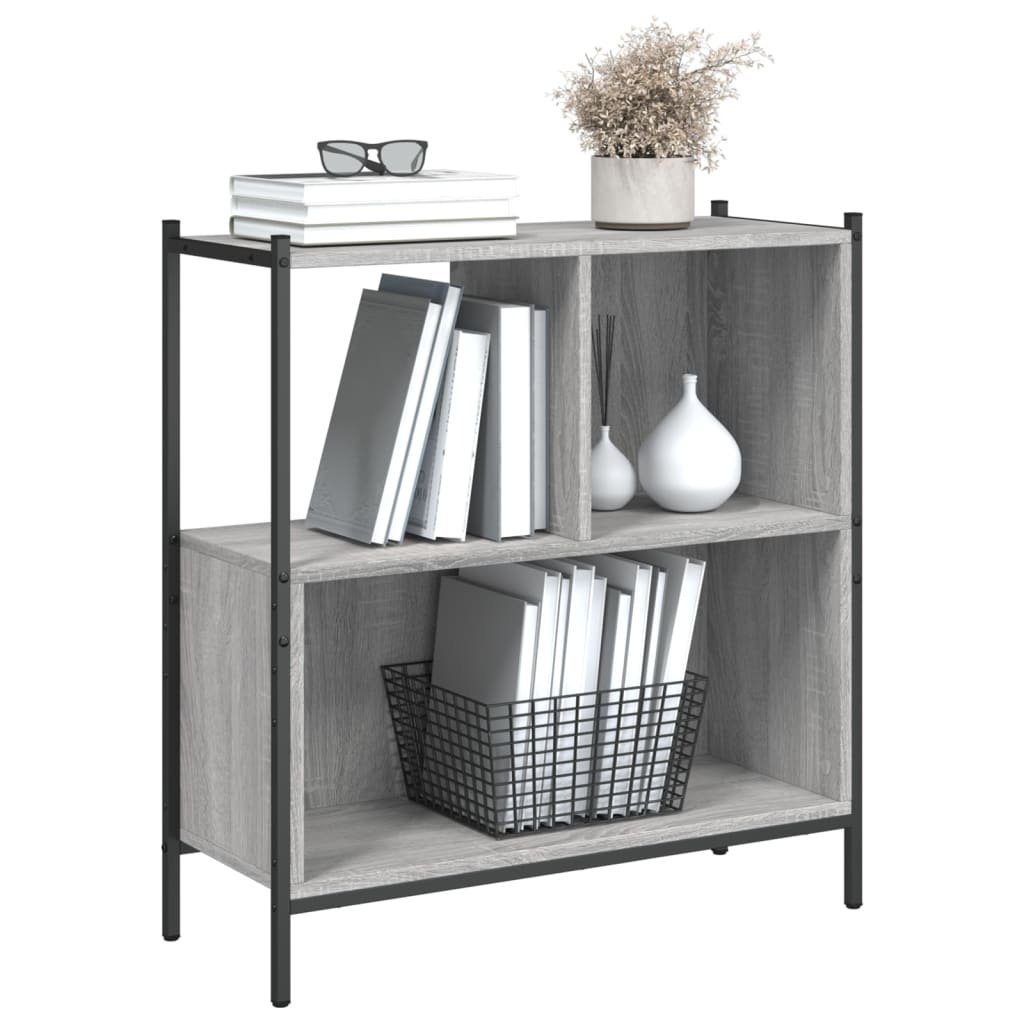 VidaXL Boekenkast 72x28x77,5 cm bewerkt hout grijs sonoma eikenkleur