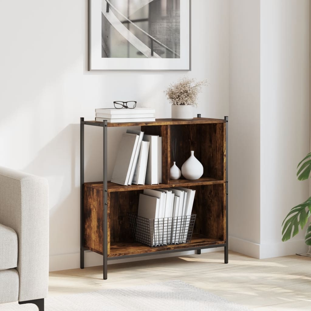 VidaXL Boekenkast 72x28x77,5 cm bewerkt hout gerookt eikenkleurig