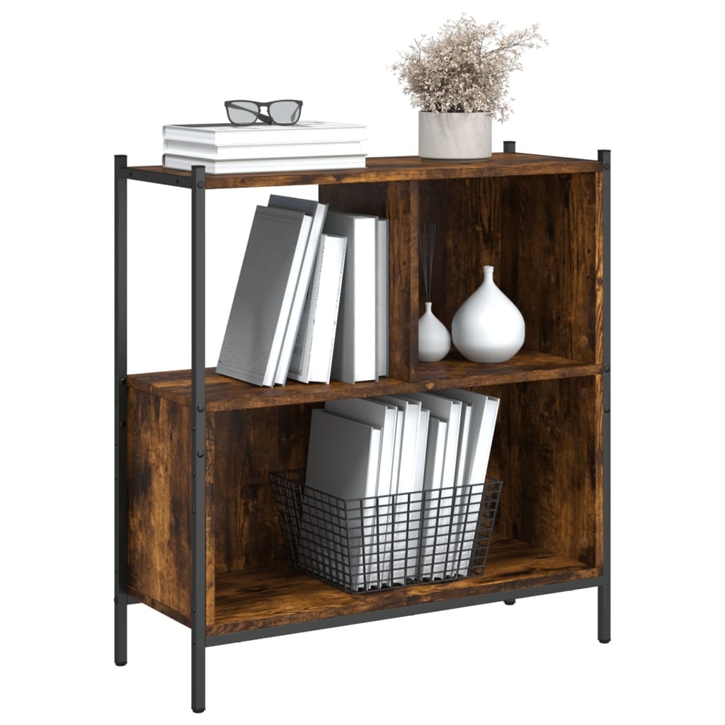 VidaXL Boekenkast 72x28x77,5 cm bewerkt hout gerookt eikenkleurig