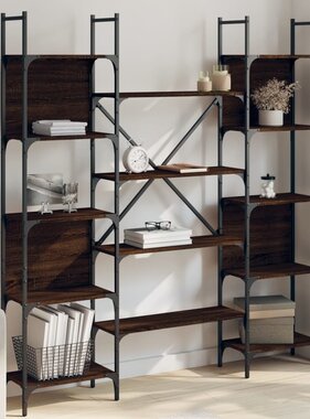 VidaXL Boekenkast 155,5x24x166,5 cm bewerkt hout bruineikenkleurig