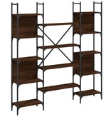 VidaXL Boekenkast 155,5x24x166,5 cm bewerkt hout bruineikenkleurig