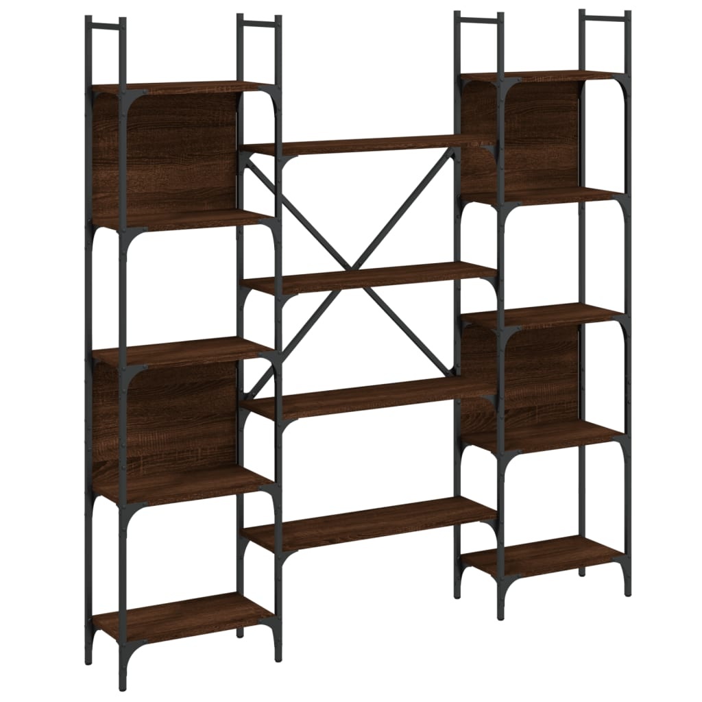 VidaXL Boekenkast 155,5x24x166,5 cm bewerkt hout bruineikenkleurig