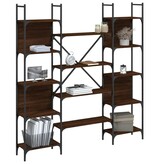 VidaXL Boekenkast 155,5x24x166,5 cm bewerkt hout bruineikenkleurig