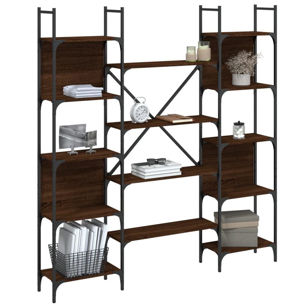 VidaXL Boekenkast 155,5x24x166,5 cm bewerkt hout bruineikenkleurig