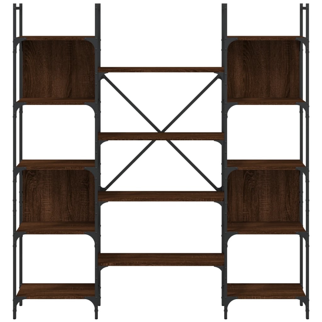 VidaXL Boekenkast 155,5x24x166,5 cm bewerkt hout bruineikenkleurig