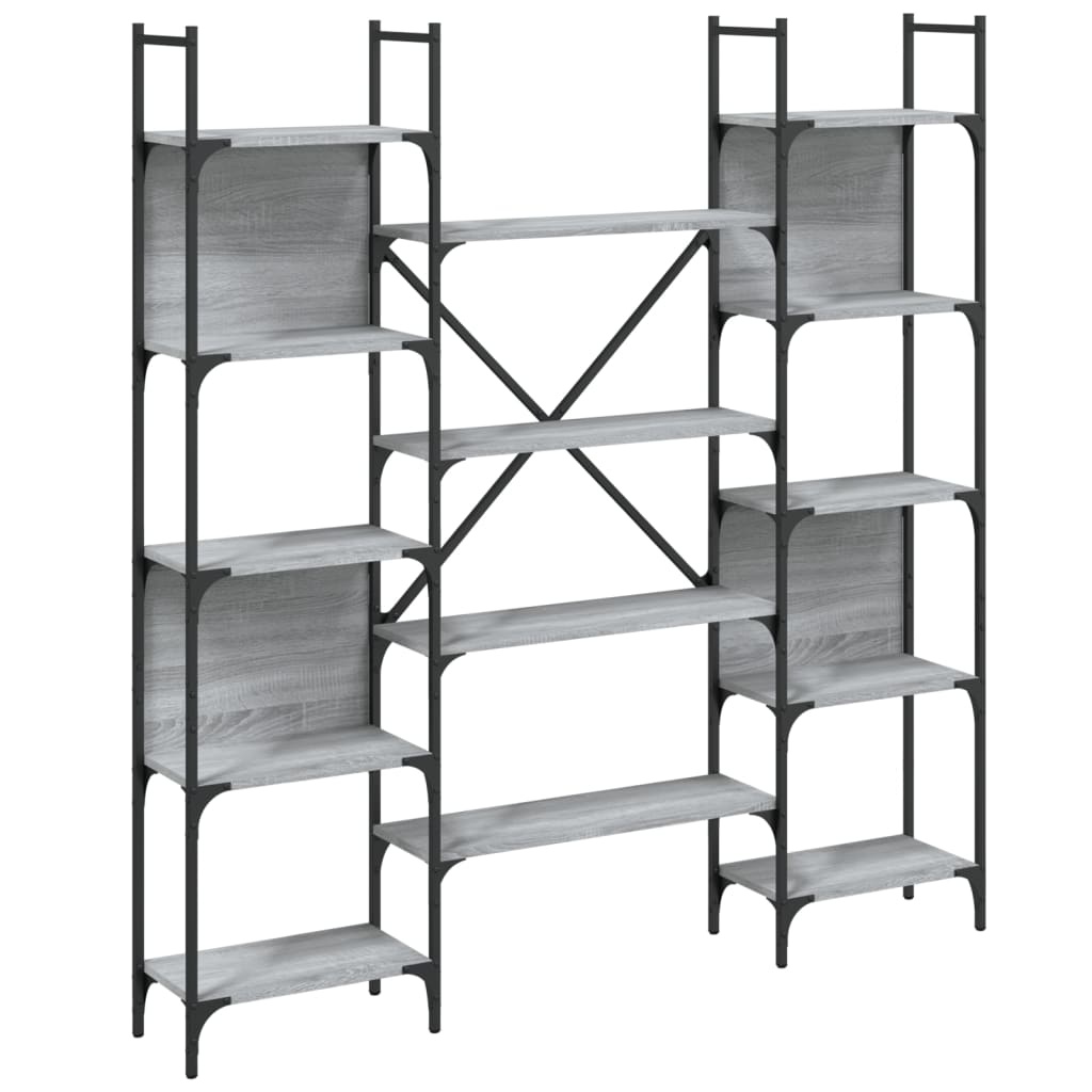 VidaXL Boekenkast 155,5x24x166,5 cm bewerkt hout grijs sonoma eiken