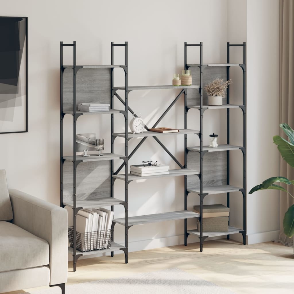 VidaXL Boekenkast 155,5x24x166,5 cm bewerkt hout grijs sonoma eiken