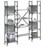 VidaXL Boekenkast 155,5x24x166,5 cm bewerkt hout grijs sonoma eiken
